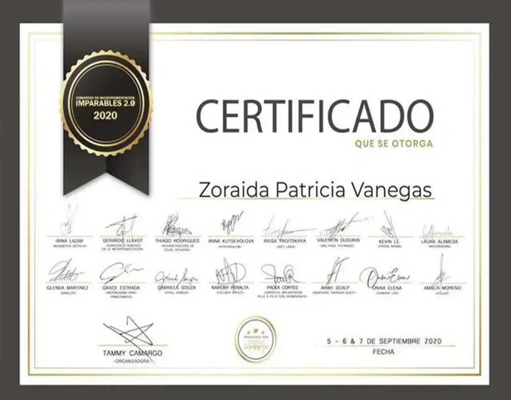 Imparables 2.0 — Certificado de participación · 2020